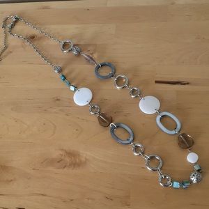 Pretty blue, white and silver necklace
